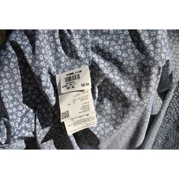 Hugo Boss Navy Blue Micro Floral Long Sleeve Shirt – Sharp Fit – Size XL - Picture 4 of 4